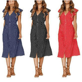 Polka Dot Dress For Women Office Midi